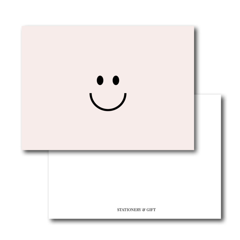 Minikarte | Rosa und schwarzer Smiley pro 6 Stück