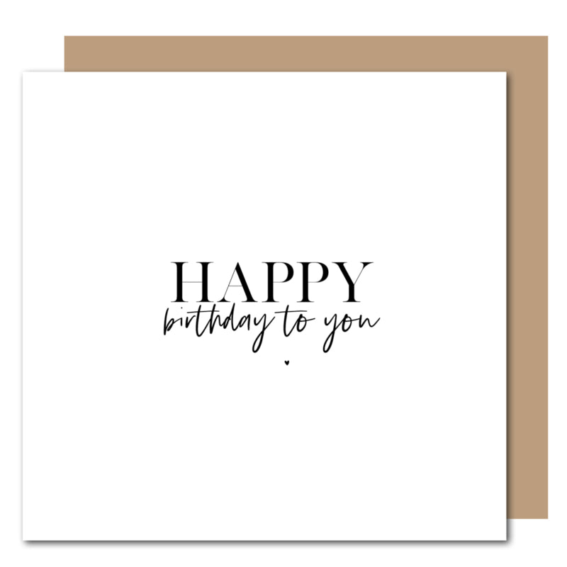 Dubbele kaart met kraft envelop | Happy Birthday to you per 6 stuks