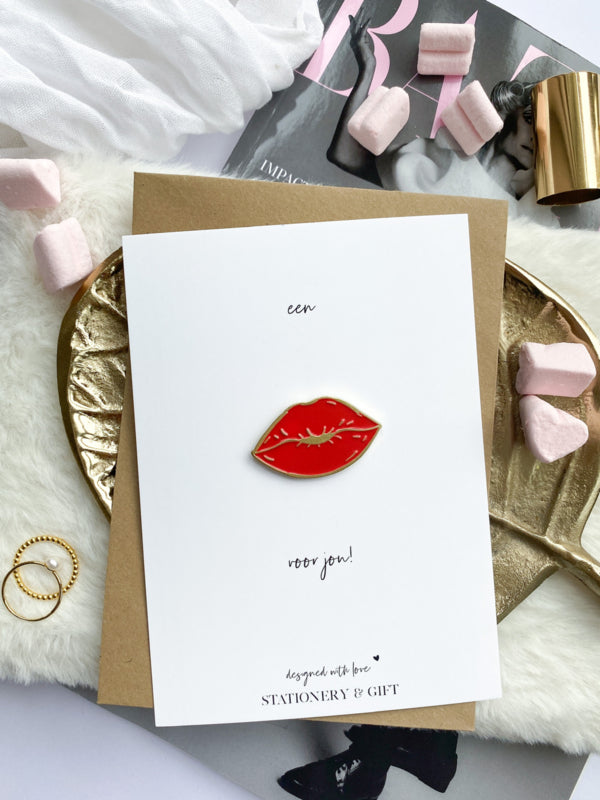 Pin | Ein Kuss für dich! | Rubinrot (mit Umschlag!) pro 6 Stück