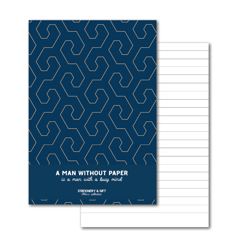 Notepad for him! | A man without paper is a man with a busy mind per 6 pieces