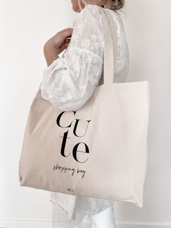 Katoenen Tas | CUTE  shopping bag per 3 stuks