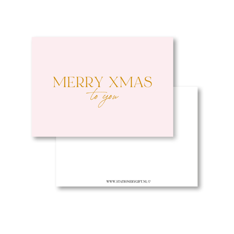 Minikaart | Merry Xmas  to you | Met Goudfolie per 6 stuks