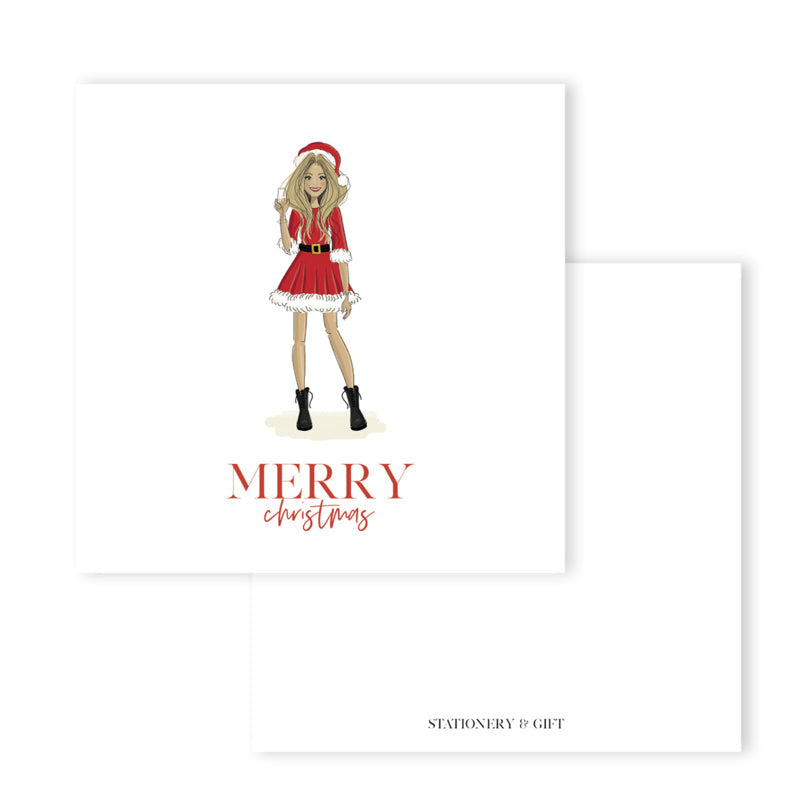 Merry Christmas Babe | Vierkante kaart ( 15 x 15 cm ) met Envelop per 6 stuks