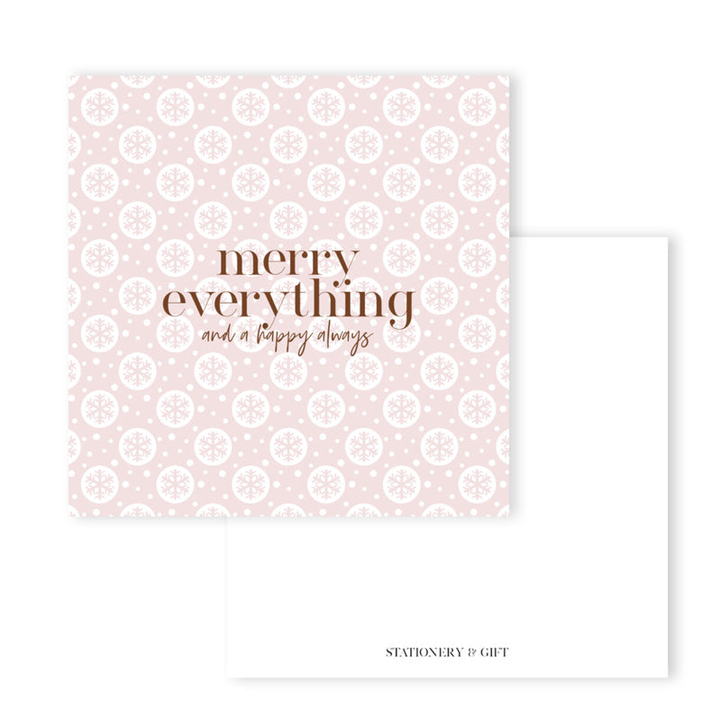 Merry Everything &amp; Happy Always | Vierkante kaart ( 15 x 15 cm ) met Envelop per 6 stuks