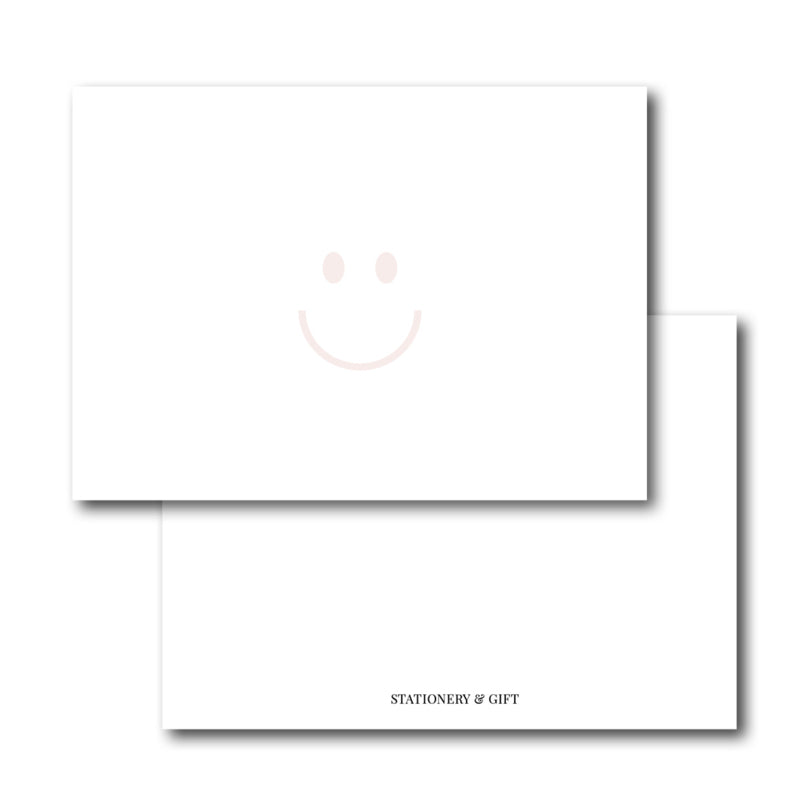 Mini Kaart | White &amp; Pink Smiley per 6 stuks