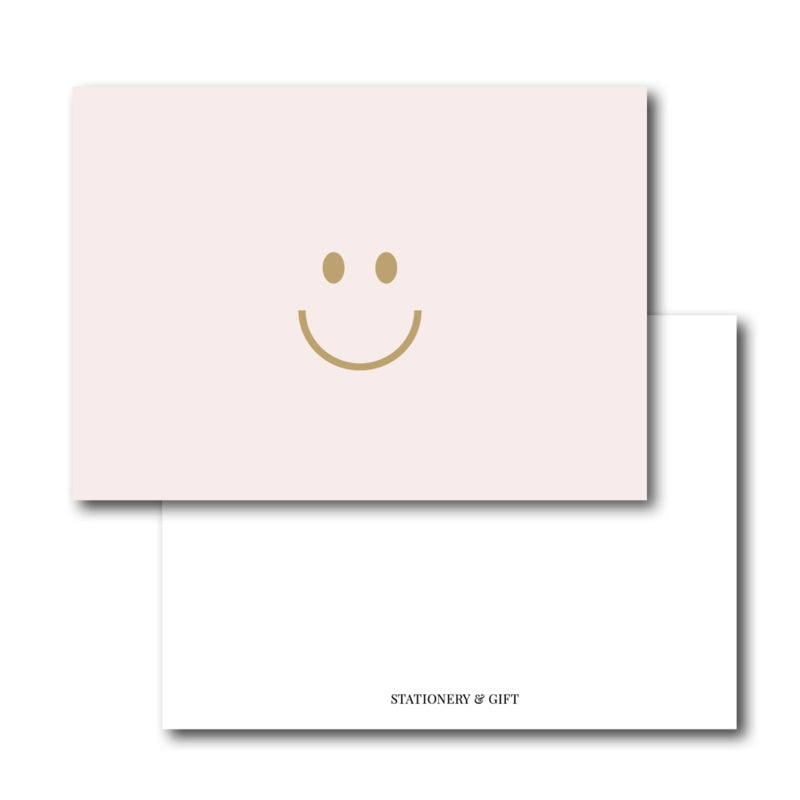 Minikarte | Rosa und brauner Smiley pro 6 Stück