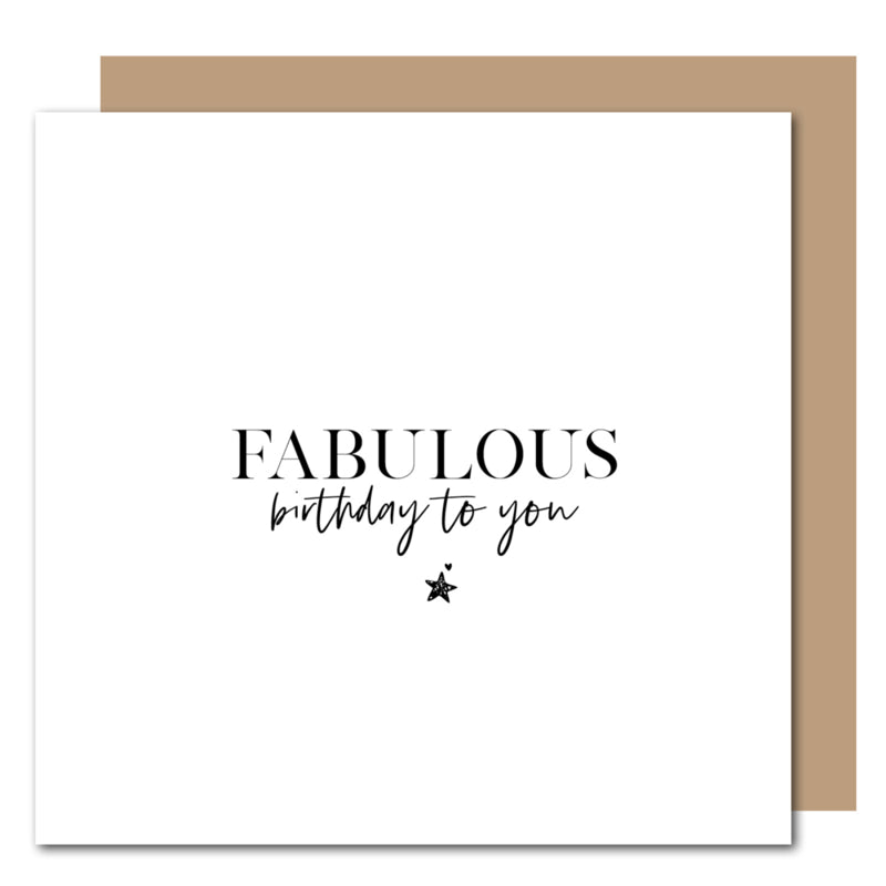 Dubbele kaart met kraft envelop | Fabulous Birthday to you per 6 stuks